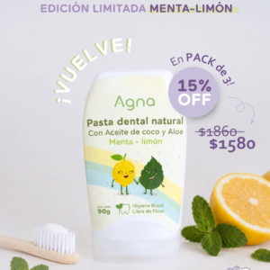 Pack 3 Pastas Dentales AGNA® | 15% OFF + Edición Limitada Menta–Limón