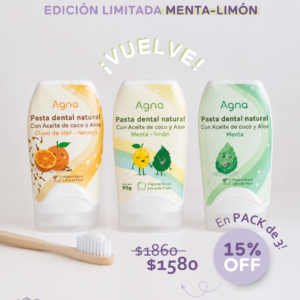 Pack 3 Pastas Dentales AGNA® | 15% OFF + Edición Limitada Menta–Limón